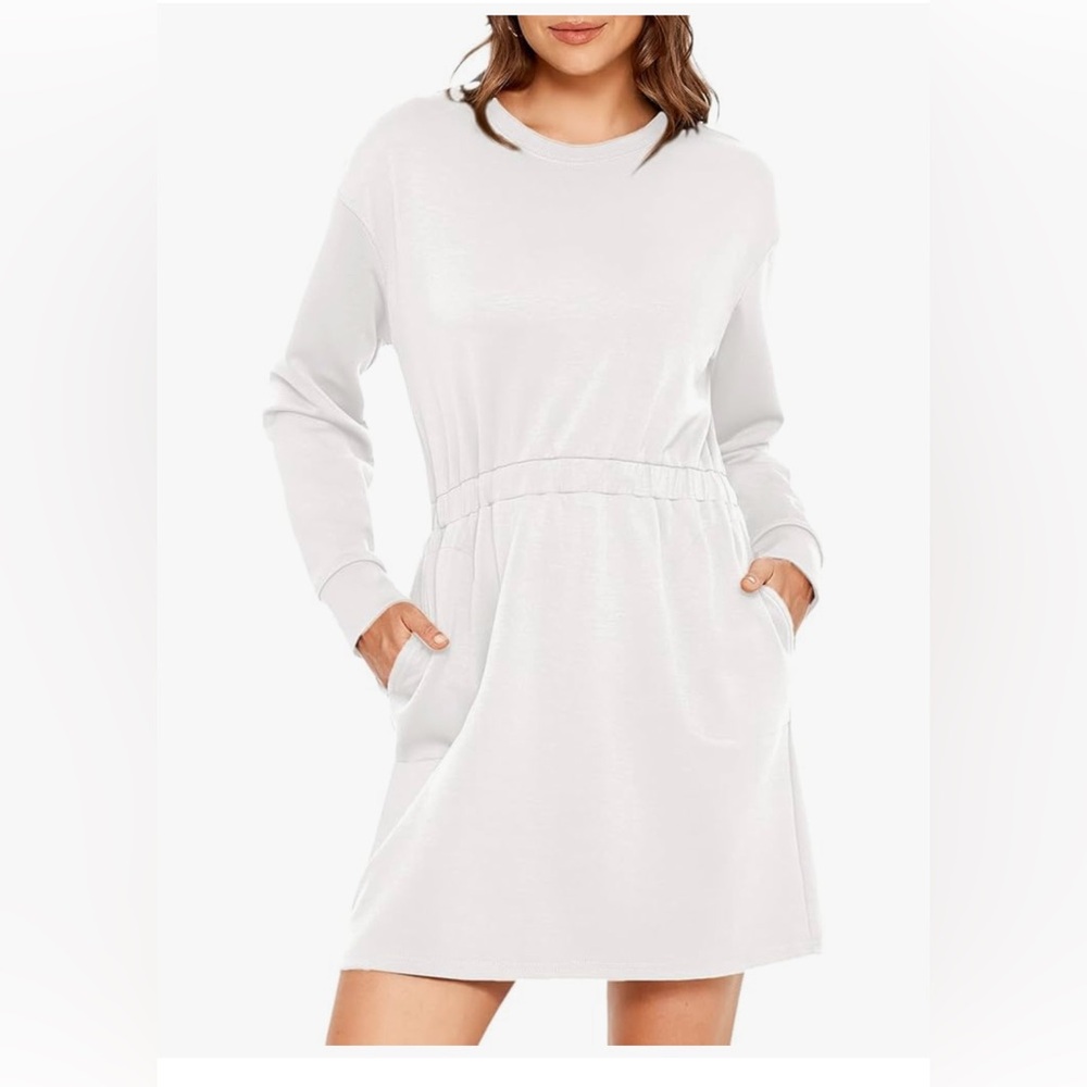 Casual White All-Occasions Midi Dress, size Small